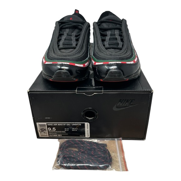 NIKE AIR MAX 97 OG UNDFTD Black Red Green Men's Size 9.5 AJ1986 001 Undefeated - Picture 7 of 16